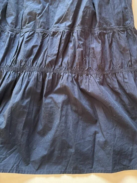 NWT Vero Moda Mist Singlet Ruffle Cross Back Blue Cotton Maxi Dress Tiered Summe - Picture 5 of 13